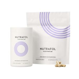 imageNutrafol Postpartum Hair Growth Supplements Clinically Tested for Visibly Thicker Hair and Less Shedding Breastfeedingfriendly  2 Month Supply Pack of 2