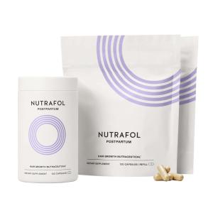 imageNutrafol Postpartum Hair Growth Supplements Clinically Tested for Visibly Thicker Hair and Less Shedding Breastfeedingfriendly  3 Month Supply Pack of 3